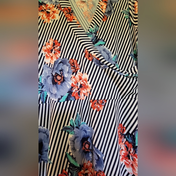 NY&C wrap floral stripes maxi dress - Picture 4 of 5